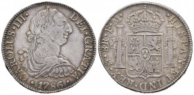 Carlos III (1759-1788). 8 reales. 1786. México. FM. (Cal-939). Ag. 26,88 g. MBC-. Est...40,00.