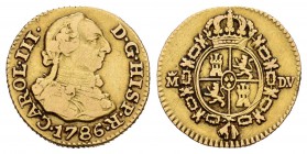 Carlos III (1759-1788). 1/2 escudo. 1786. Madrid. DV. (Cal-778). Au. 1,70 g. MBC-. Est...100,00.