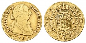 Carlos III (1759-1788). 1 escudo . 1784. Madrid. JD. (Cal-626). Au. 3,30 g. BC+. Est...110,00.