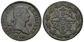 Carlos IV (1788-1808). 4 maravedís. 1794/1. Segovia. (Cal-1506 variante). Ag. 5,41 g. Clara sobrefecha. Rara. MBC+. Est...70,00.