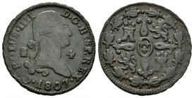 Carlos IV (1788-1808). 4 maravedís. 1807. Segovia. (Cal-1519). Ae. 5,43 g. MBC+. Est...35,00.