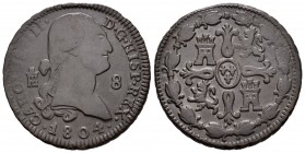 Carlos IV (1788-1808). 8 maravedís. 1804. Segovia. (Cal-1495). Ae. 11,76 g. MBC. Est...45,00.