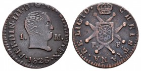 Fernando VII (1808-1833). 1 maravedí. 1826. Pamplona. (Cal-1654). Ae. 1,86 g. EBC-/MBC+. Est...60,00.