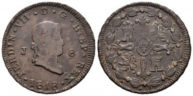 Fernando VII (1808-1833). 8 maravedís. 1818. Jubia. (Cal-1552). Ae. 9,73 g. MBC-. Est...25,00.