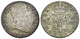 Fernando VII (1808-1833). 2 reales. 1813. Madrid. GJ. (Cal-914). Ag. 5,79 g. Primer busto. Buen ejemplar para este tipo. Rara. MBC. Est...100,00.