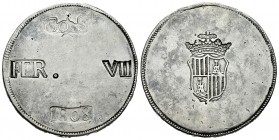 Fernando VII (1808-1833). 30 sous. 1808. Mallorca. (Cal-524). Ag. 26,49 g. Soldadura reparada a las 12 h. MBC+. Est...175,00.