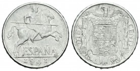 Estado español (1936-1975). 10 céntimos. 1941. Madrid. (Cal-129). Al. 1,86 g. PLVS. EBC+. Est...60,00.