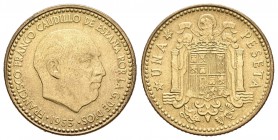 Estado español (1936-1975). 1 peseta. 1953*19-60. Madrid. (Cal-86). Cu-Ni. 3,47 g. SC-. Est...35,00.