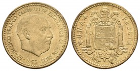 Estado español (1936-1975). 1 peseta. 1953*19-61. Madrid. (Cal-87). 3,54 g. EBC/EBC+. Est...20,00.