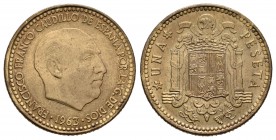 Estado español (1936-1975). 1 peseta. 1963*19-67. (Cal-94). 3,30 g. SC-/SC. Est...20,00.
