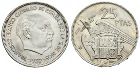 Estado español (1936-1975). 25 pesetas. 1957*67. Madrid. (Cal-36). Cu-Ni. 8,57 g. SC. Est...20,00.