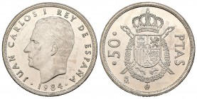 Juan Carlos I (1975-2014). 50 pesetas. 1984. Madrid. (Cal-67). Cu-Ni. 12,50 g. SC. Est...30,00.