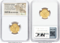 Anastasius I (AD 491-518). AV solidus (19mm, 4.47 gm, 5h). NGC MS 5/5 - 3/5, edge bend, brushed. Constantinople, 10th officina, ca. AD 491-498. D N AN...