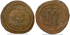 Justinian I the Great (AD 527-565). AE follis or 40 nummi (41mm, 23.76 gm, 6h). NGC XF 5/5 - 2/5. Nicomedia, 1st officina, Regnal Year 13 (AD 539/40)....