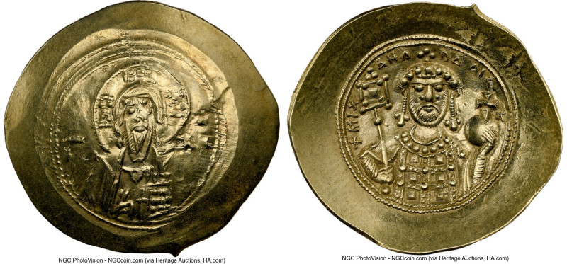 Michael VII Ducas (AD 1071-1078). AV/EL histamenon nomisma scyphate (30mm, 4.40 ...