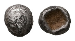 Asia Minor, Uncertain mint (probably Caria). AR Hemiobol, 0.26 g. - 5.38 mm. 6th century BC.
Obv.: Spiral pattern. (human eye).
Rev.: Incuse square pu...
