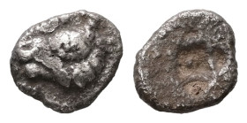 Asia Minor, Uncertain. AR Hemiobol, 0.40 g. - 8.93 mm. Circa 6th-5th century BC.
Obv.: Head of bull to left.
Rev.: Incuse square diagonally divided, p...