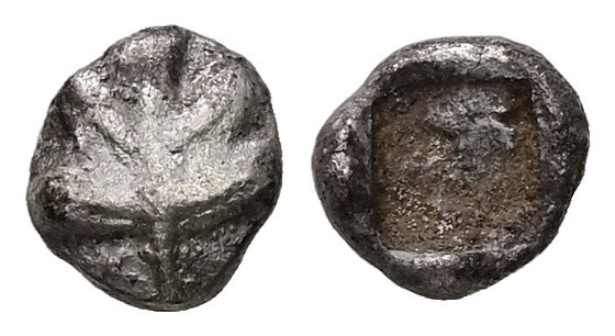 Caria, Rhodes. Kamiros. AR Hemiobol, 0.54 g. - 7.16 mm. Circa 500-460 BC.
Obv.: ...