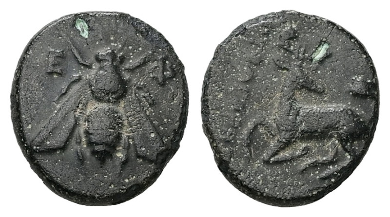 Ionia, Ephesos. AE, 1.93 g. - 14.20 mm. 4th century BC. Pythagores?, magistrate....