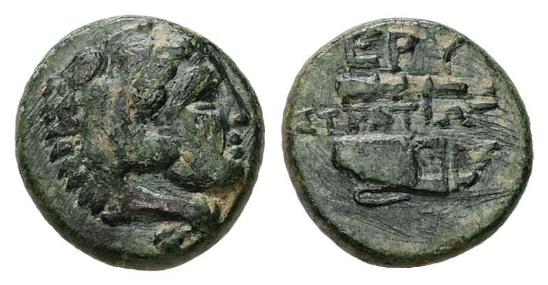 Ionia, Erythrai. AE, 1.92 g. - 12.53 mm. 4th century BC. Stratiotes, magistrate....