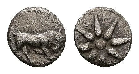 Ionia, Magnesia ad Maeandrum. AR Hemiobol, 0.21 g. - 6.59 mm. Circa 400-350 BC.
...