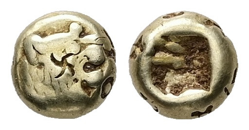 Kings of Lydia, Sardes. Time of Alyattes to Kroisos. EL Hemihekte - 1/12 Stater,...