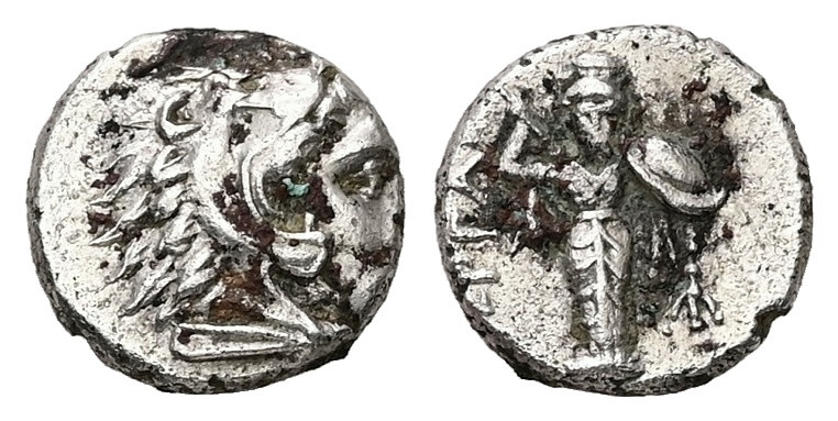 Mysia, Pergamon. AR Diobol, 1.28 g. - 11.10 mm. Circa 310-282 BC.
Obv.: Head of ...