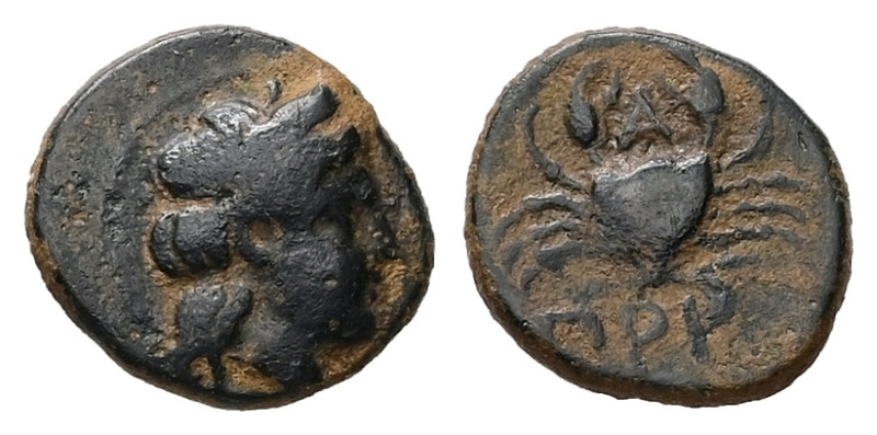 Mysia, Priapos. AE, 1.16 g. - 12.40 mm. Circa 300-200 BC.
Obv.: Laureate head of...