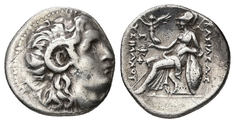 Kings of Thrace, Lysimachos, AR Drachm, 4.16 g.- 18.64 mm. 305-281 BC. Ephesos, ...