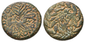 Judaea, Herodians. Herod III Antipas. 4 BCE-39 CE. AE, 11.45 g. - 21.96 mm. Mint of Tiberias, dated RY 34 (AD 30/1).
Obv.: TIBE / PIAC in two lines wi...