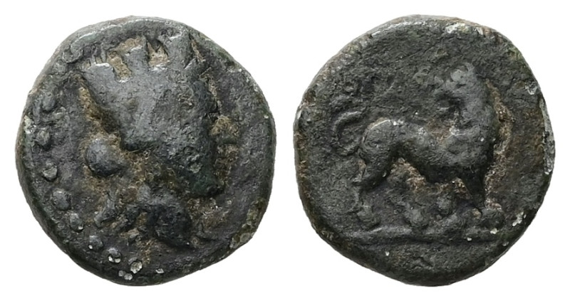 Troas, Gargara. AE, 2.25 g. - 13.23 mm. 2nd-1st centuries BC.
Obv.: Turreted he...
