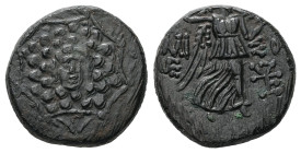 Pontos, Amisos. AE, 8.00 g. - 20.45 mm. Circa 85-65 BC. Time of Mithradates VI Eupator.
Obv.: Aegis facing.
Rev.: AMIΣOY, Nike advancing right with sh...