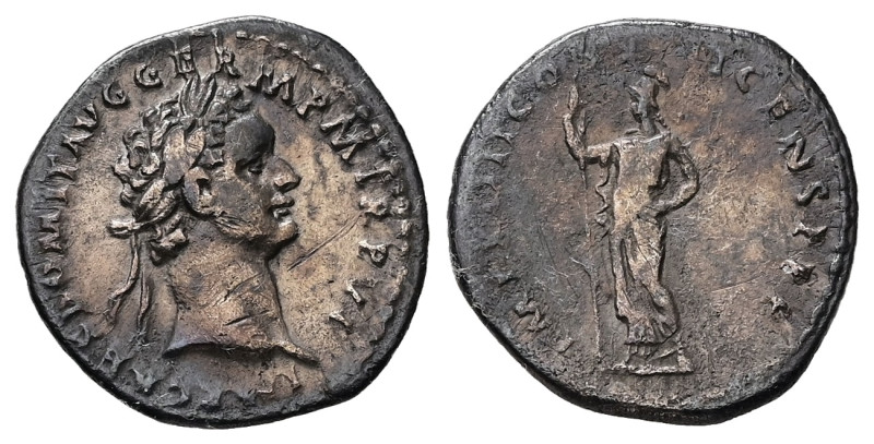 Domitian, 81-96 AD. AR, Denarius. 2.99 g. 19.90 mm. Rome.
Obv: IMP CAES DOMIT AV...