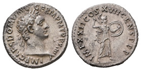 Domitian, AD 81-96. AR, Denarius. 3.40 g. 18.06 mm. Rome.
Obv: IMP CAES DOMIT AVG GERM P M TR P X III. Head of Domitian, laureate, right.
Rev: IMP XXI...