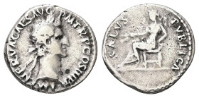Nerva, AD 96-98. AR, Denarius. 3.20 g. 17.76 mm. Rome.
Obv: IMP NERVA CAES AVG PM TR P COS III P P. Head of Nerva, laureate, right.
Rev: SALVS PVBLICA...
