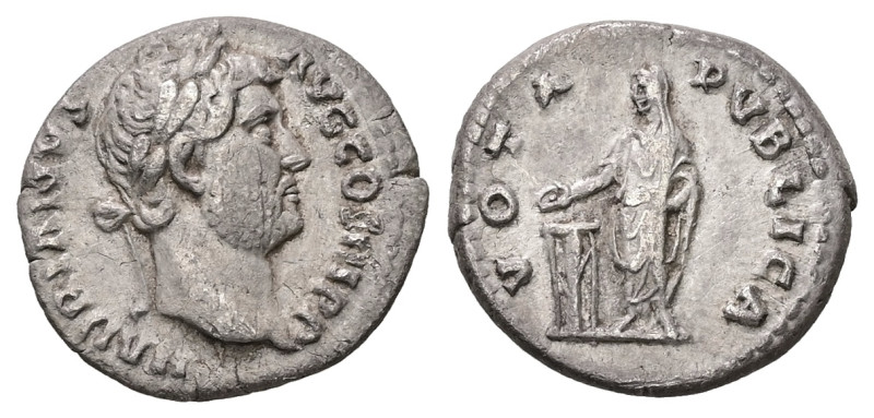 Hadrian, AD 117-138. AR, Denarius. 2.85 g. 16.56 mm. Rome.
Obv: HADRIANVS AVG CO...