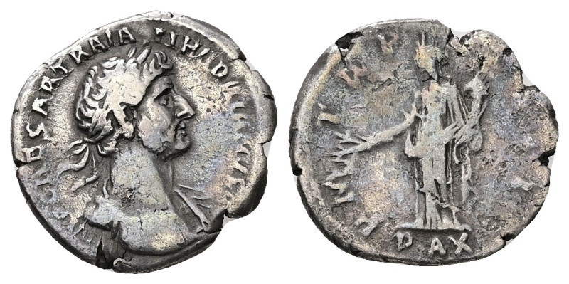 Hadrian, AD 117-138. AR, Denarius. 2.83 g. 19.16 mm. Rome.
Obv: IMP CAESAR TRAIA...