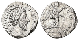 Marcus Aurelius, AD 161-180. AR, Denarius. 2.70 g. 18.03 mm. Rome.
Obv: M ANTONINVS AVG […]. Bust of Marcus Aurelius, laureate, draped, cuirassed, rig...