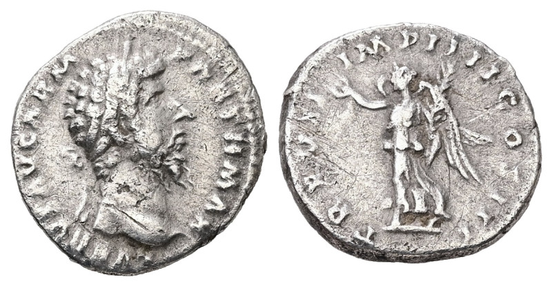 Lucius Verus, AD 161-169. AR, Denarius. 2.82 g. 17.04 mm. Rome.
Obv: L VERVS AVG...