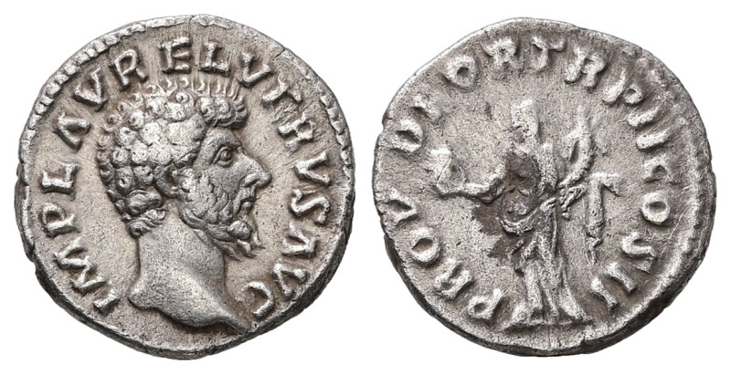 Lucius Verus, AD 161-169. AR, Denarius. 2.96 g. 17.42 mm. Rome.
Obv: IMP L AVREL...