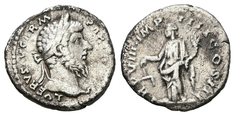 Lucius Verus, AD 161-169. AR, Denarius. 3.28 g. 19.10 mm. Rome.
Obv: L VERVS AVG...