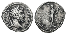 Septimius Severus, 193-211 AD. AR, Denarius. 3.28 g. 18.76 mm. Rome.
Obv: SEVERVS AVG PART MAX. Head of Septimius Severus, laureate, right
Rev: PROVID...