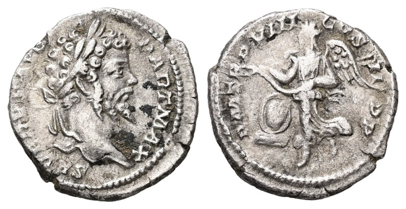 Septimius Severus, AD 193-211. AR, Denarius. 3.38 g. 18.51 mm. Rome.
Obv: SEVERV...