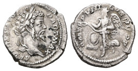 Septimius Severus, AD 193-211. AR, Denarius. 3.38 g. 18.51 mm. Rome.
Obv: SEVERVS AVG PART MAX. Head of Septimius Severus, laureate, right.
Rev: P M T...