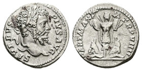 Septimius Severus, AD 193-211. AR, Denarius. 3.25 g. 17.91 mm. Rome.
Obv: SEVERVS PIVS AVG. Head of Septimius Severus, laureate, right.
Rev: PART MAX ...