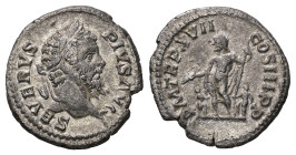 Septimius Severus, 193-211 AD. AR, Denarius. 2.61 g. 19.06 mm. Rome.
Obv: SEVERVS PIVS AVG. Head of Septimius Severus, laureate, right.
Rev: P M TR P ...