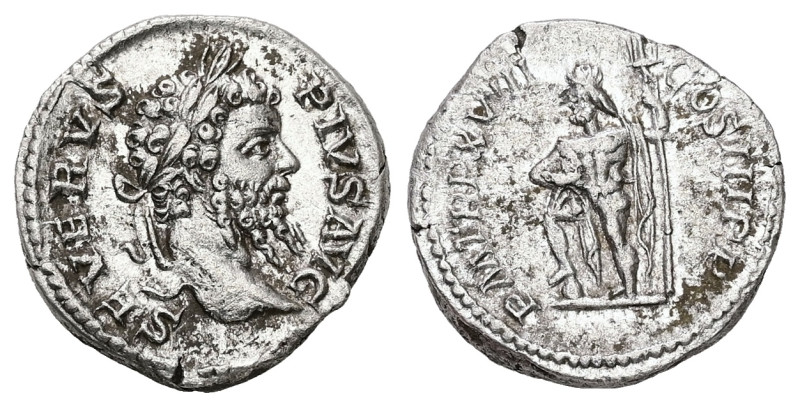 Septimius Severus, AD 193-211. AR, Denarius. 3.04 g. 18.72 mm.
Obv: SEVERVS PIVS...