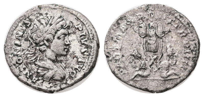 Caracalla, AD 198-217. AR, Denarius. 3.19 g. 17.47 mm. Rome.
Obv: ANTONINVS PIVS...