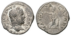 Caracalla, AD 197-217. AR, Denarius. 2.84 g. 18.44 mm. Rome.
Obv: ANTONINVS PIVS AVG BRIT. Head of Caracalla, laureate, bearded, right.
Rev: MARTI PAC...
