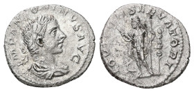 Elagabalus, AD 218-222. AR, Denarius. 2.57 g. 18.59 mm. Rome.
Obv: IMP ANTONINVS AVG. Bust of Elagabalus, laureate, draped, right.
Rev: IOVI CONSERVAT...